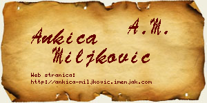 Ankica Miljković vizit kartica